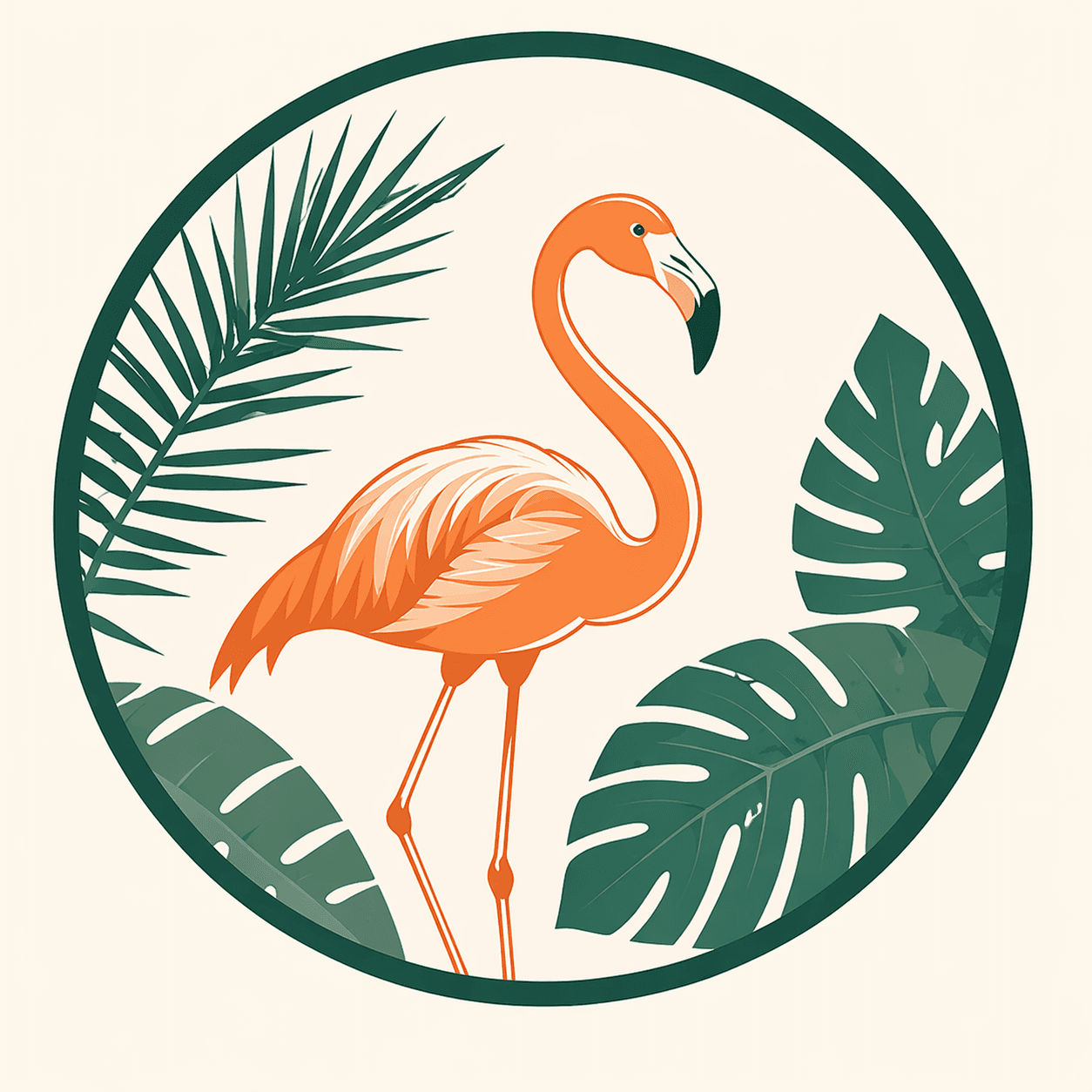 Orange Flamingo standing